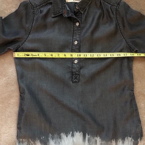 Dittos Chambray Shirt Dress Charcoal Ombre Sz S - Picture 6 of 8
